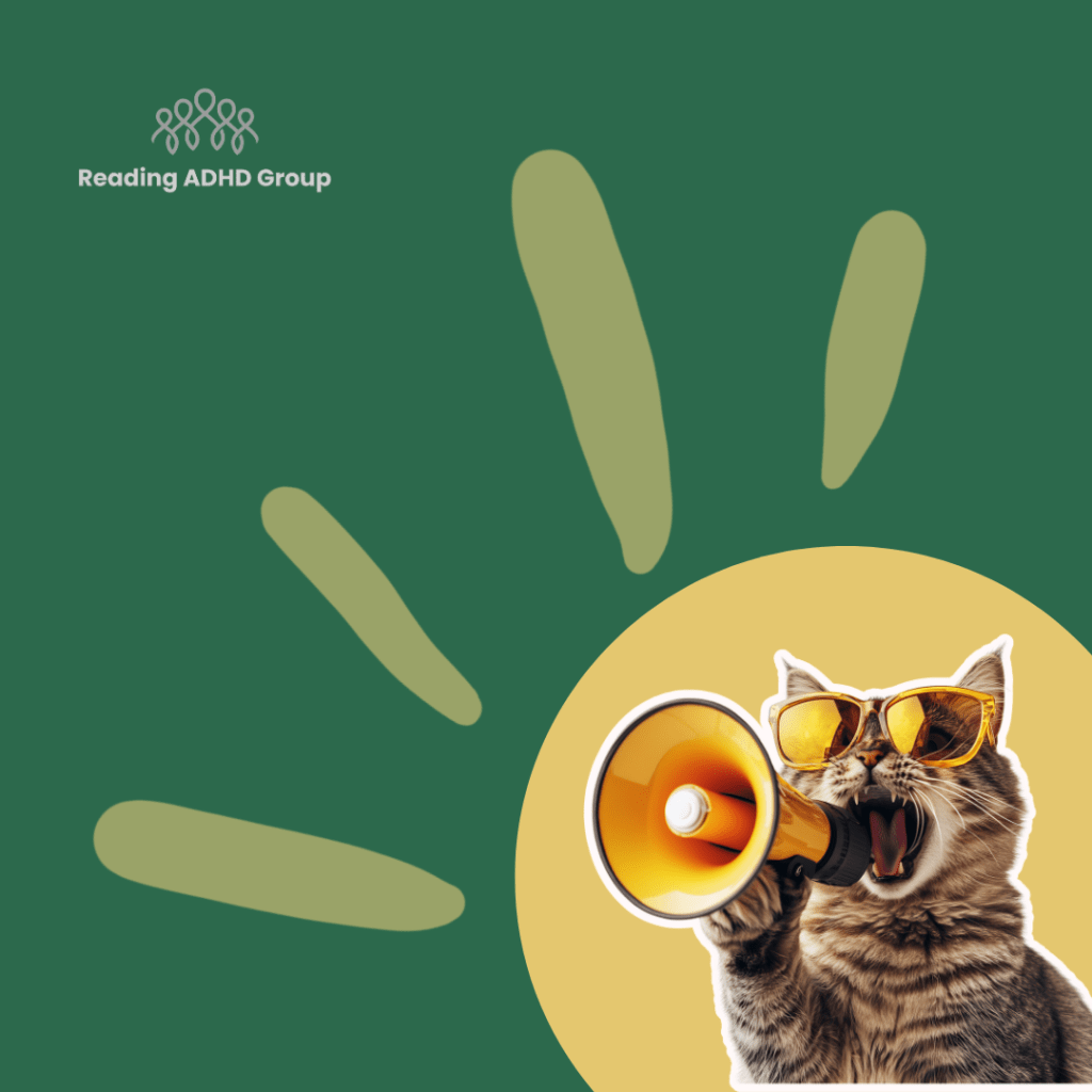 cat with megaphone and logo